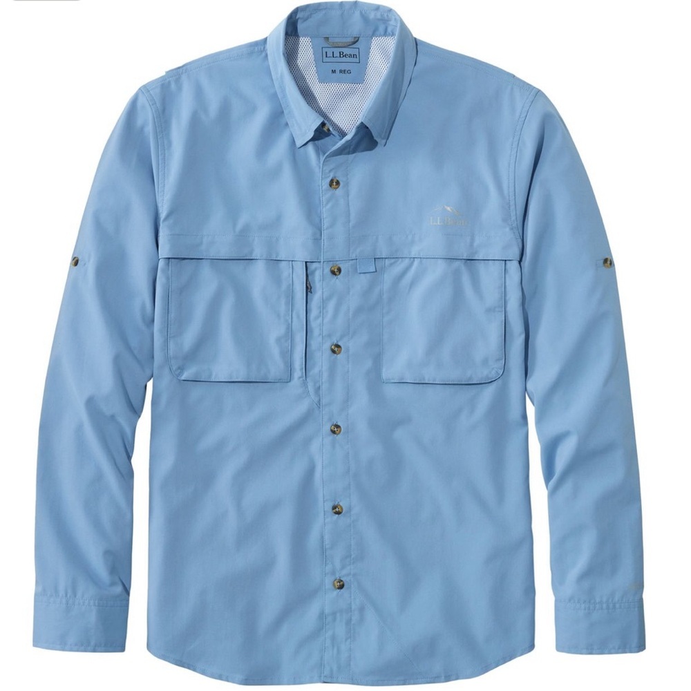 L.L.Bean Men’s Blue Tropicwear Long-Sleeve Shirt XXL